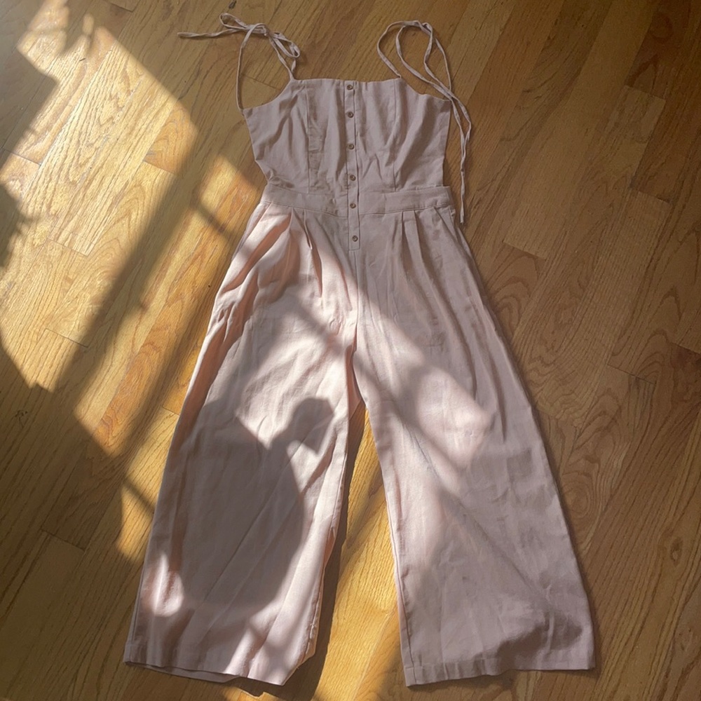 etophe studios pink open back jumpsuit